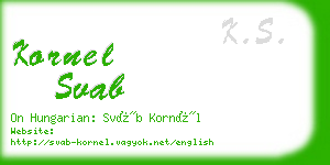 kornel svab business card